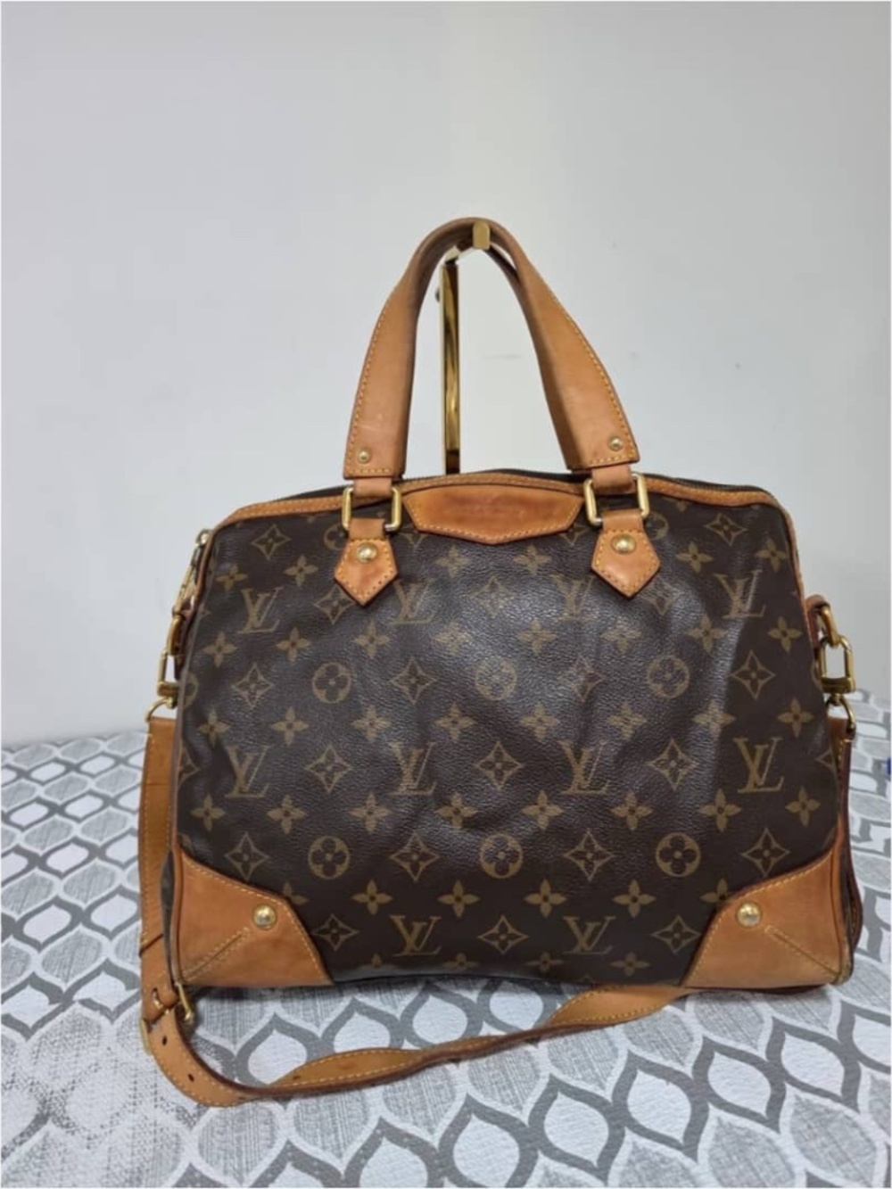 Authentic LOUIS VUITTON Retiro PM Monogram Canvas Shoulder Bag Brown